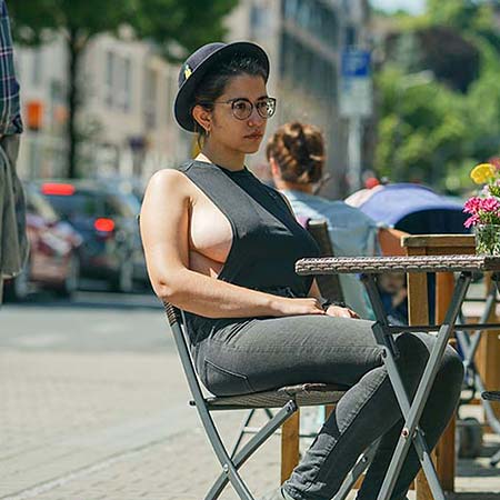 Pineapple by Michel Chloe - busty public nudity from Germany